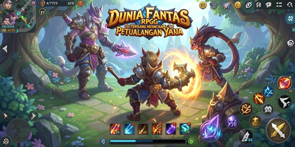Tangkapan layar A7777 menampilkan aksi penuh warna dalam pertempuran RPG yang mendebarkan.