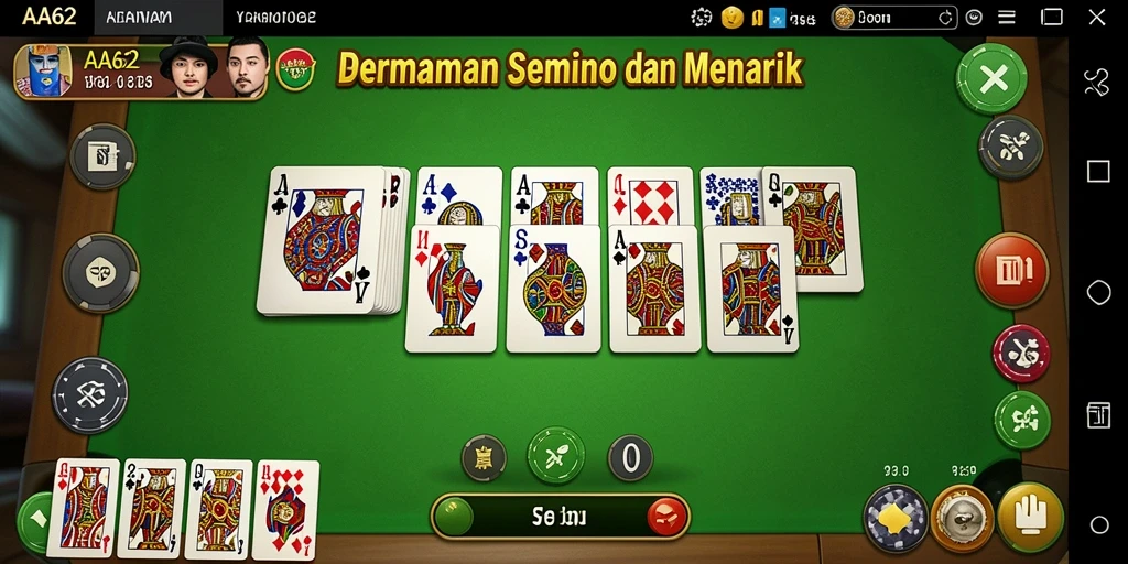 Tampilan gameplay seru dalam permainan Domino AA62.