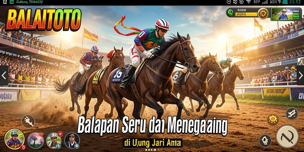 Screenshot gameplay BALAITOTO menunjukkan intensitas balapan yang mendebarkan.