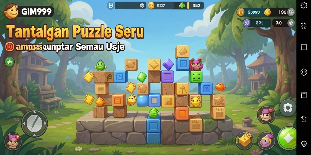 Tampilan gameplay GIM999 dengan berbagai tantangan puzzle yang menarik.