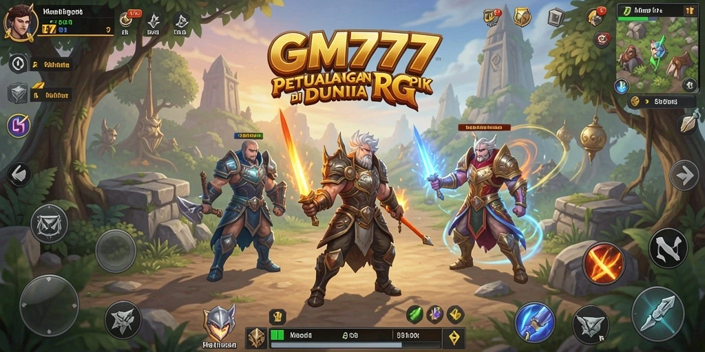 Screenshot menampilkan pertarungan seru dalam GM777 dengan karakter-karakter ikonik.