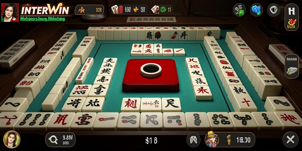 Tangkapan layar INTERWIN menunjukkan papan Mahjong yang menarik.