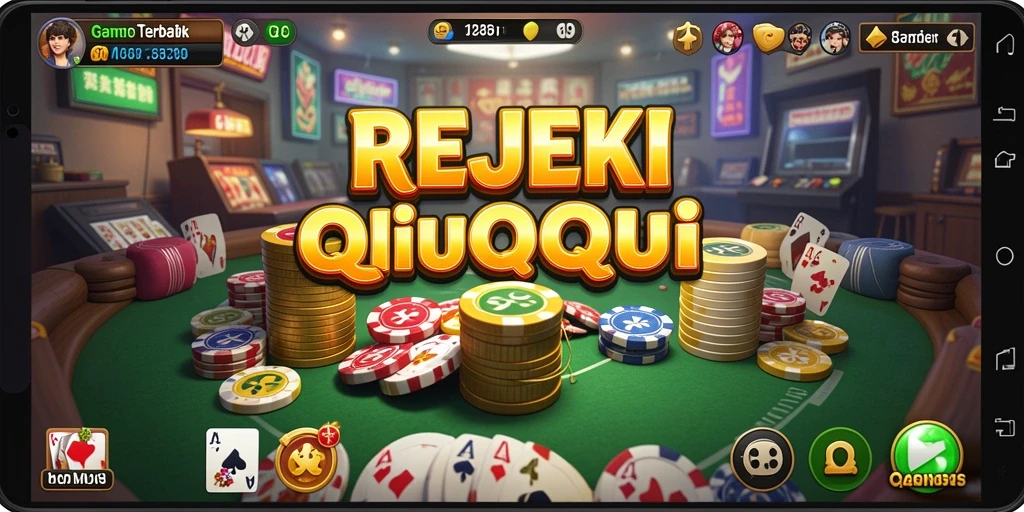 Tampilan gameplay seru dalam REJEKI, permainan QiuQiu yang menarik.
