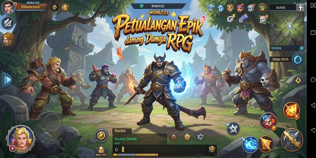 Screenshot gameplay WISNU123 yang menampilkan aksi pertarungan RPG yang seru.